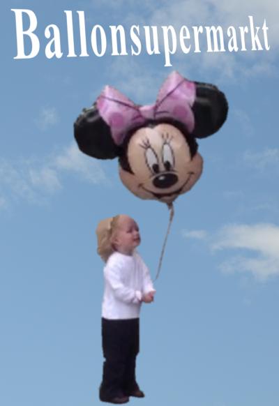 Kinderluftballons: Ein kleines Mädchen bewundert seinen Micky Maus Luftballon
